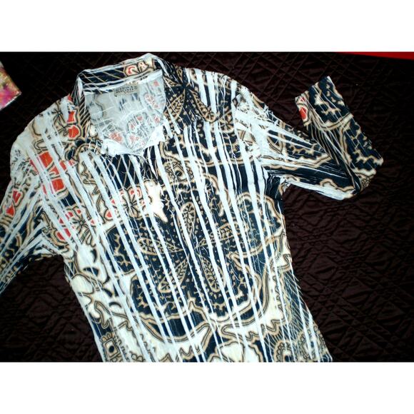 Kisca by Komarov Signature Pleats Top Blouse Retro Y2K~ sz 3 M - Picture 2 of 4